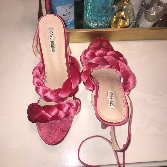 Pink velvet sandal - Picture 2 of 3